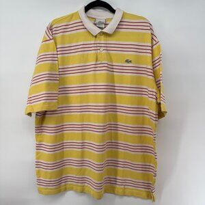 Lacoste Polo Shirt Men's Multicolor 100% Cotton Striped Collared Short Sleeve 9